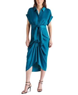 Steve Madden - Women's Toni Tie-Front Midi Shirtdress