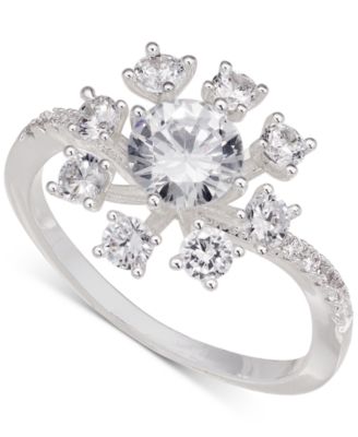 Charter Club - Silver-Tone Cubic Zirconia Cluster Ring