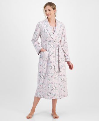 Charter Club - Women's Cotton Floral-Print Tie-Waist Robe
