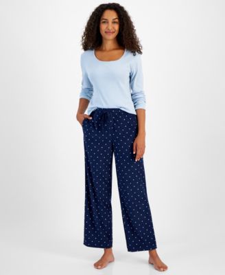 Charter Club - Women's Printed Fleece Pajama Pants