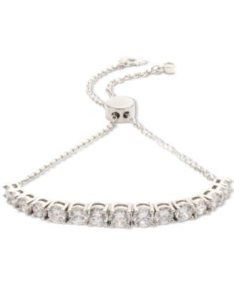 Marchesa - Silver-Tone Cubic Zirconia Tennis Slider Bracelet