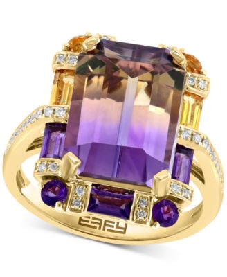 EFFY Collection - Multi-Gemstone (7-3/4 ct. t.w.) & Diamond (1/8 ct. t.w.) Ring in 14k Gold