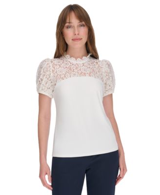 Tommy Hilfiger - Women's Crewneck Puff-Sleeve Top