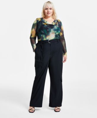 Bar III - Trendy Plus Size Belted Cargo Pants