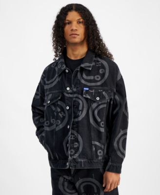 Hugo Boss - Men's Wes Relaxed Fit Logo Print Button-Front Denim Jacket
