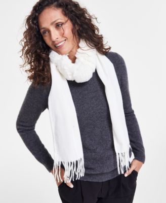 I.N.C. International Concepts - Women's Faux-Fur-Trim Scarf