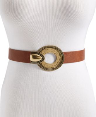 Style & Co - Women's Large Hammered Ring & Hook Stretch Belt