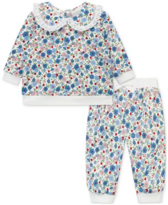 Little Me - Baby Girls 2-Pc. Floral-Print Sweatshirt & Sweatpants Set