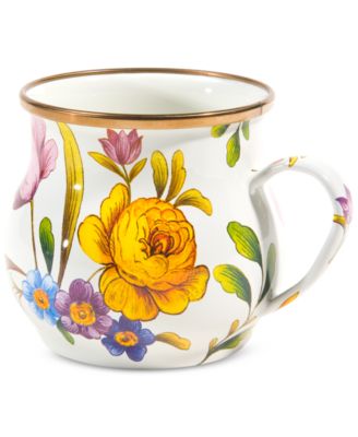 Mackenzie-Childs - White Flower Market Enameled Steel Mug