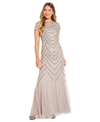 Adrianna Papell - Embellished Godet-Inset Gown