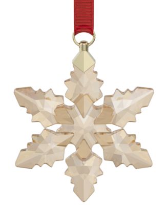 Swarovski - 2024 Gold-Tone Accent Crystal Snowflake Ornament