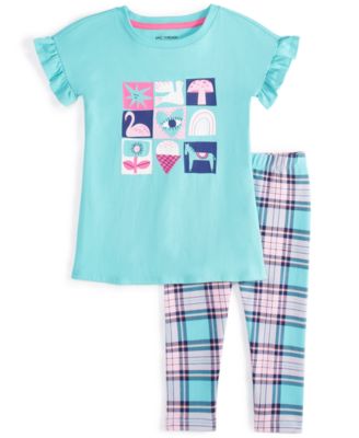 Epic Threads - Toddler Girls Collage Tunic & Plaid Leggings, 2 Piece Set