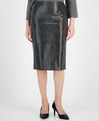 Anne Klein - Women's Faux Alligator Shimmer Skirt