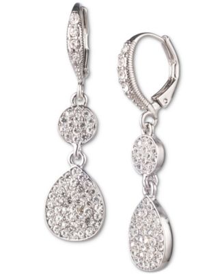 Givenchy - Pav&eacute; Crystal Disc Double Drop Earrings