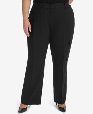 DKNY - Plus Size Cargo Flare-Leg Pants