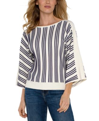 Liverpool Los Angeles - Women's Striped Boatneck Sweater