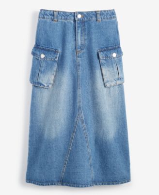 kensie - Little & Big Girls Denim Cargo Skirt