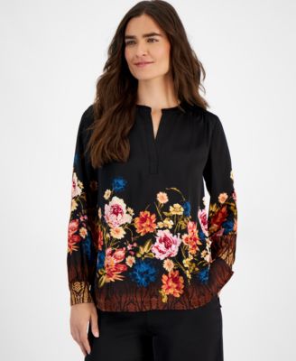 JM Collection - Women's Regal Romance Satin Blouse