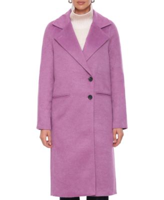 Avec Les Filles - Women's Double-Breasted Plaid Walker Coat