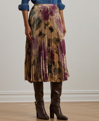 Lauren Ralph Lauren - Women's Pleated Satin Midi Skirt