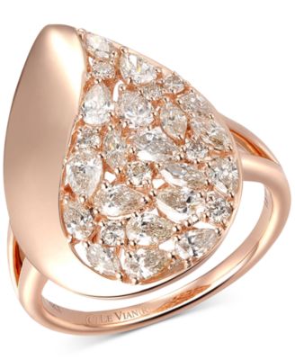 Le Vian - Nude Diamond Teardrop Mixed Cut Cluster Ring (1-1/4 ct. t.w.) in 14k Rose Gold
