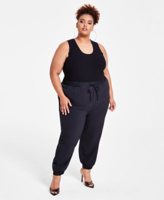 Nina Parker - Trendy Plus Size Wide-Leg Joggers