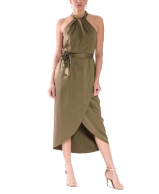 julia jordan - Women's Twist-Neck Sleeveless Tie-Waist Dress