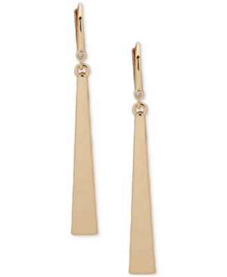 DKNY - Gold-Tone Polished Liquid Metal Linear Earrings