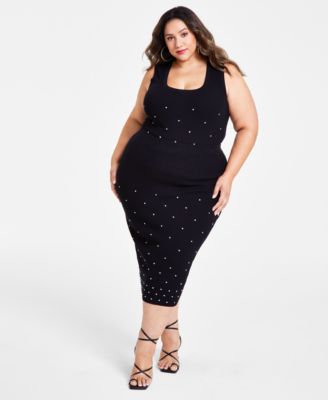 Nina Parker - Trendy Plus Size Pull-On Embellished Skirt