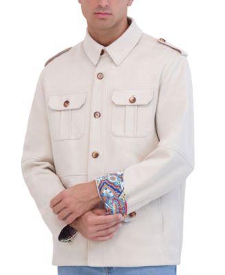 Robert Graham - Men's Faux Suede Utility Overshirt Jacket