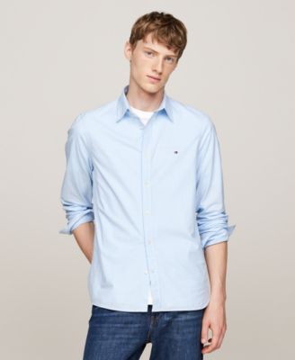 Tommy Hilfiger - Men's Long Sleeve Button-Front Poplin Micro Gingham Shirt