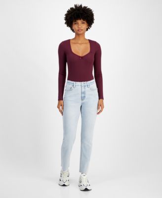 Tinseltown - Juniors' High-Rise Straight-Leg Jeans