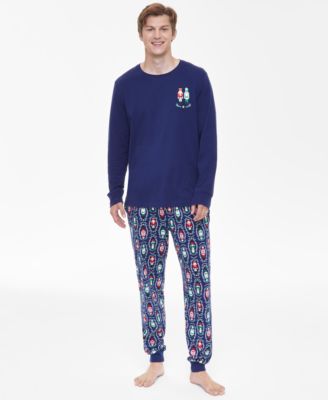 Holiday Lane - Men's 2-Pc. Nutcracker Mix It Cotton Pajamas Set