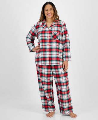 Holiday Lane - Plus Size 2-Pc. Cotton Winterton Plaid Pajamas Set