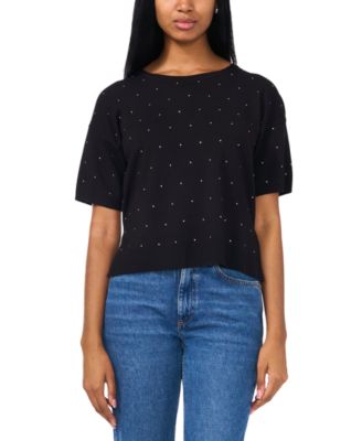 Sam & Jess - Women's Short-Sleeve Studded Sweater