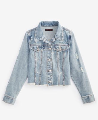 With Jules - Big Girls Cotton Cropped Denim Jacket