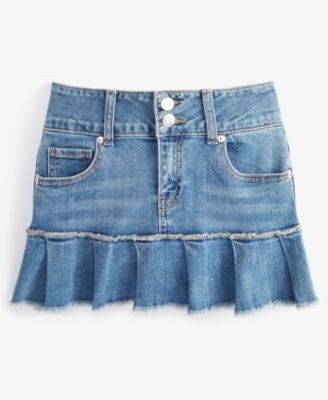 With Jules - Big Girls Pleated Denim Mini Skirt