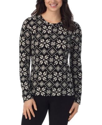 Cuddl Duds - Petite Fleecewear Stretch Crewneck Top