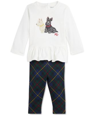 Polo Ralph Lauren - Baby Peplum Top & Printed Leggings Set