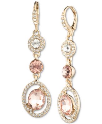 Givenchy - Crystal & Color Stone Triple Drop Earrings