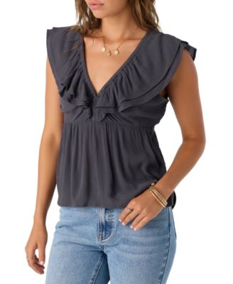 O'Neill - Juniors' Deji Layered Flutter-Sleeve Top