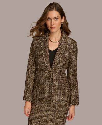 Donna Karan New York - Women's Tweed One-Button Blazer