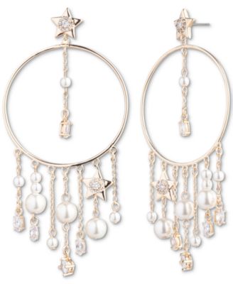 Emily in Paris - Gold-Tone Crystal & Imitation Pearl Star Drop Earrings