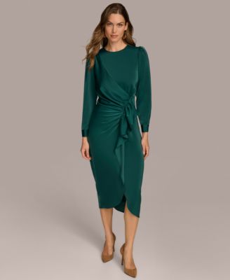 Donna Karan New York - Women's Jewel-Neck Ruffle-Front Dress