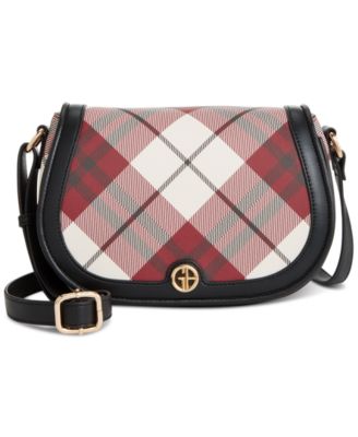 Giani Bernini - Plaid Saffiano Saddle Small Crossbody