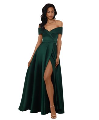 XSCAPE - Petite Off-The-Shoulder Satin Ball Gown