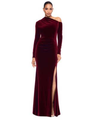 Betsy & Adam - Women's Off-The-Shoulder Velvet Dress