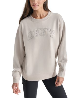 DKNY - Women's Varsity Rhinestone-Logo Crewneck Sweatshirt
