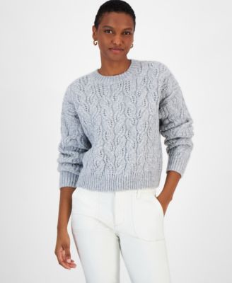And Now This - Women's Cable Knit Crewneck Sweater, Created for Macy's