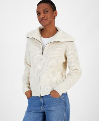 And Now This - Women's Sailor-Collar Zip-Front Sweaters